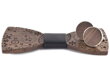 Wooden bow tie with cufflinks