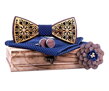 Wooden bow tie with handkerchiefs and cufflinks Gaira 709213