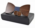 Wooden bow tie with cufflinks Gaira 709037