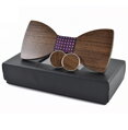 Wooden bow tie with cufflinks Gaira 709043