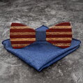 Wooden bow tie with handkerchiefs Gaira 709076