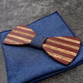 Wooden bow tie with handkerchiefs Gaira 709076