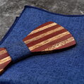Wooden bow tie with handkerchiefs Gaira 709076