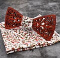 Wooden bow tie with handkerchiefs Gaira 709084