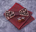 Wooden bow tie with handkerchiefs and cufflinks Gaira 709091