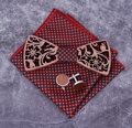 Wooden bow tie with handkerchiefs and cufflinks Gaira 709091