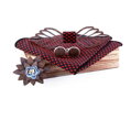 Wooden bow tie with handkerchiefs and cufflinks Gaira 709212
