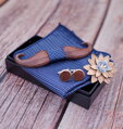 Wooden bow tie with handkerchiefs and cufflinks Gaira 709212