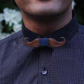 Wooden bow tie with handkerchiefs and cufflinks Gaira 709212