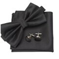 Wooden bow tie with handkerchiefs and cufflinks Gaira 709091