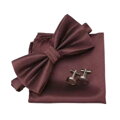 Wooden bow tie with handkerchiefs and cufflinks Gaira 709091