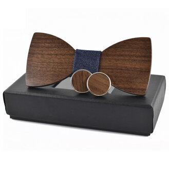 Wooden bow tie with cufflinks Gaira 709042
