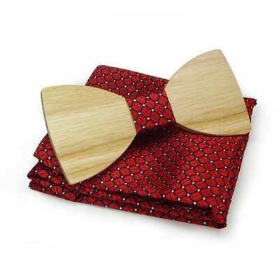Wooden bow tie with handkerchiefs Gaira 709009