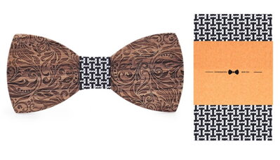 Wooden bow tie with handkerchiefs Gaira 709085