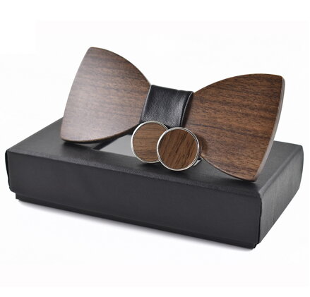Wooden bow tie with cufflinks Gaira 709041