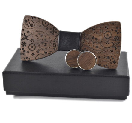Wooden bow tie with cufflinks Gaira 709052