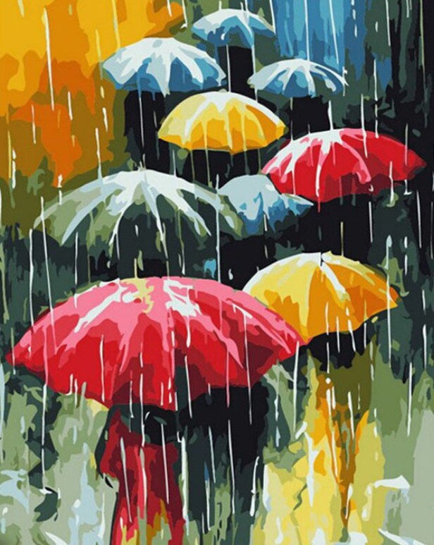 Malování podle čísel Barevné deštníky M1069