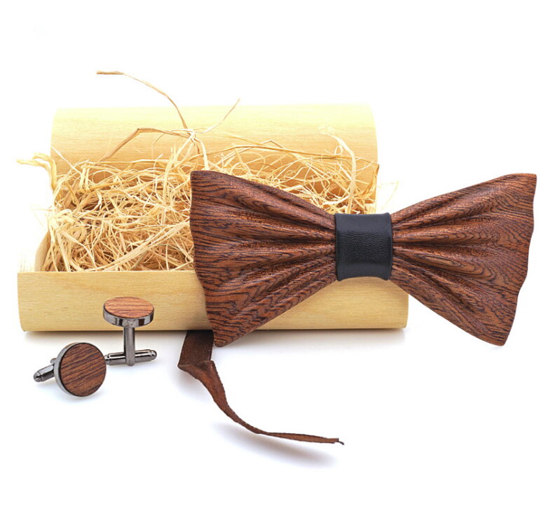 Wooden bow tie with cufflinks Gaira 709040