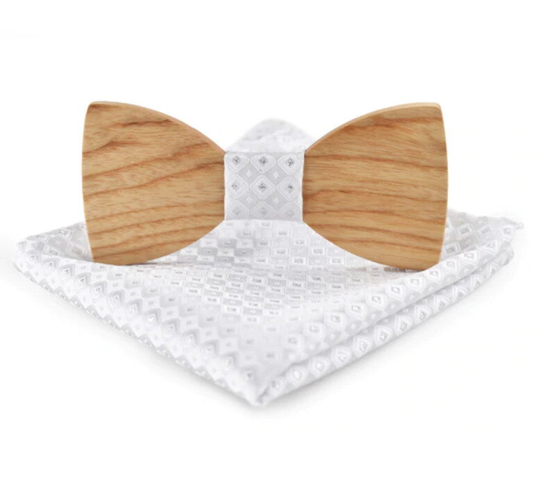 Wooden bow tie with handkerchiefs Gaira 709064