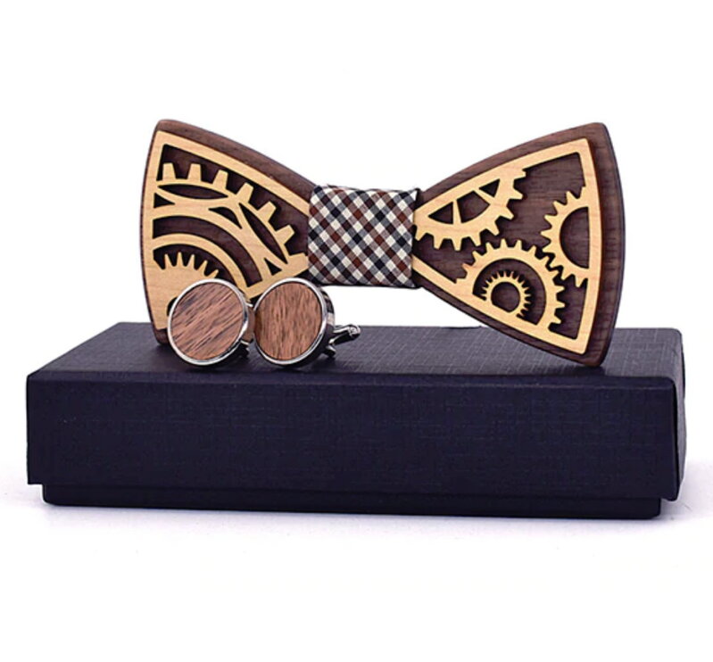 Wooden bow tie with cufflinks Gaira 709094