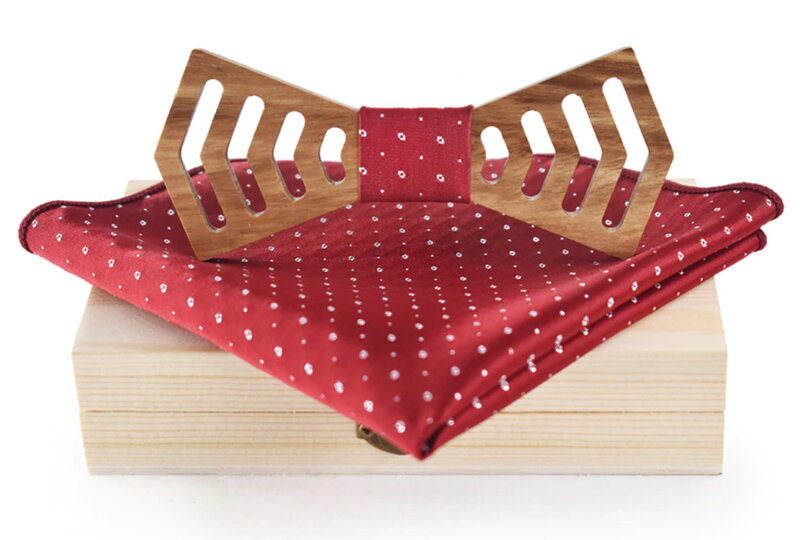 Wooden bow tie with handkerchiefs Gaira 709214
