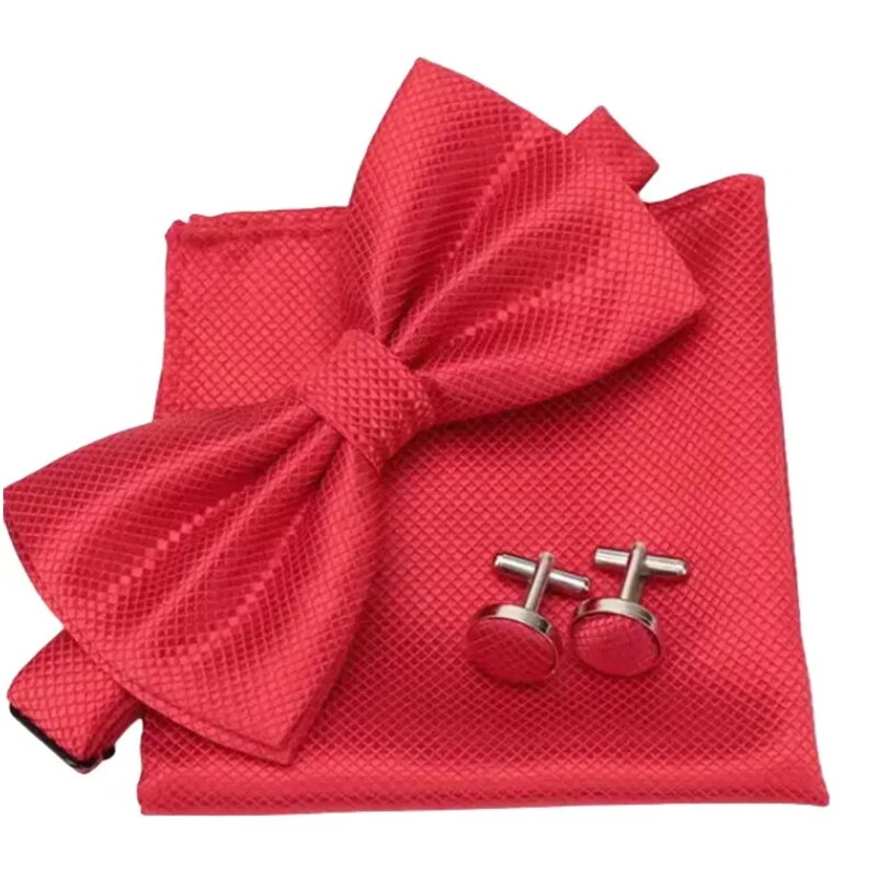 Wooden bow tie with handkerchiefs and cufflinks Gaira 709091